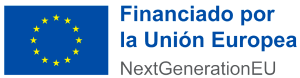 Logotipo azul con estrellas amarillas por la Financiación por la Unión Europea NextGenerationEU